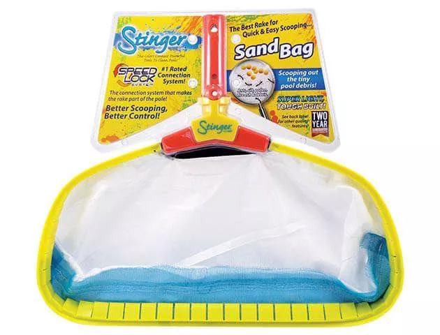 Stinger 18" Sand & Silt Pool Rake – Fine Mesh Net