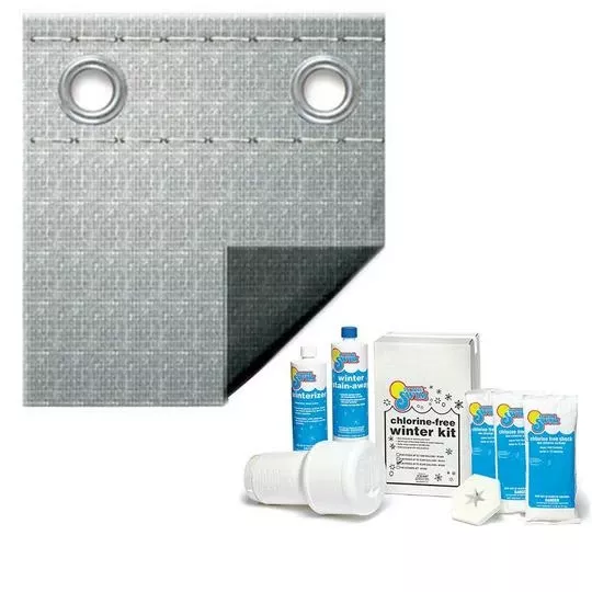 Super Polar Plus 16-Year 18′ X 36′ Rectangle Winter Pool Cover With Pool Closing Kit Up To 35,000 Gallons Bundle