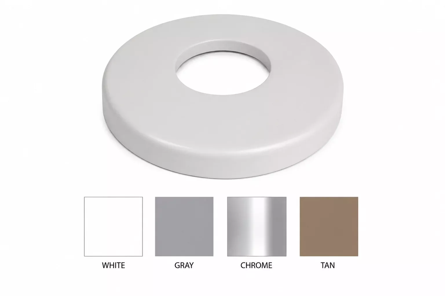 Super-Pro | 25572-000-000 | 5" White Escutcheon | Pool Rail Trim Cover