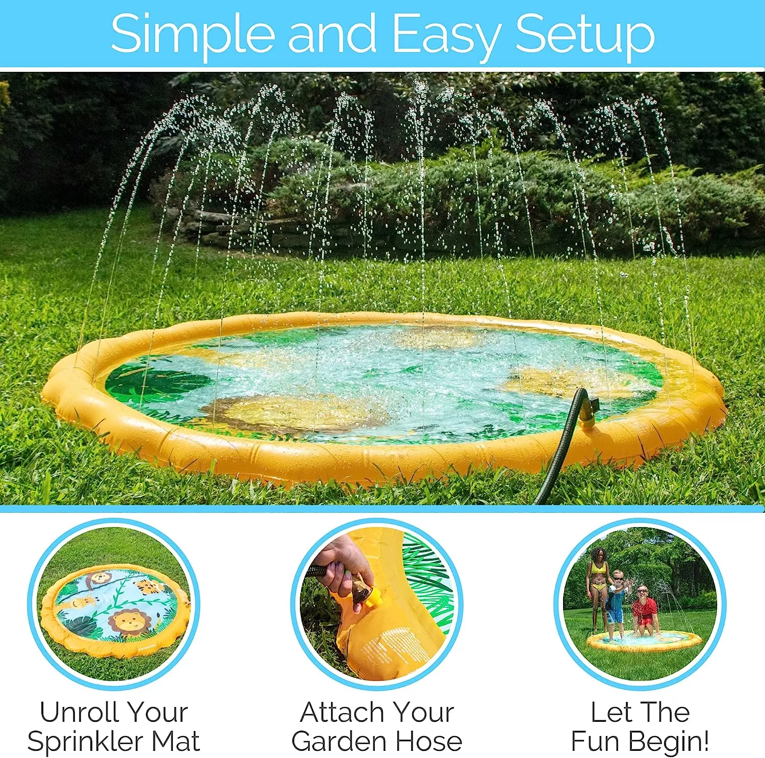Swimline Safari Sprinkler Mat for Kids 14010