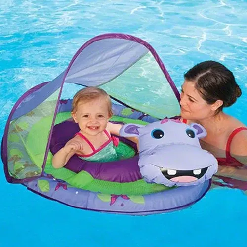 Swimways Animal Friends Baby Spring Float with Canopy - Hippo