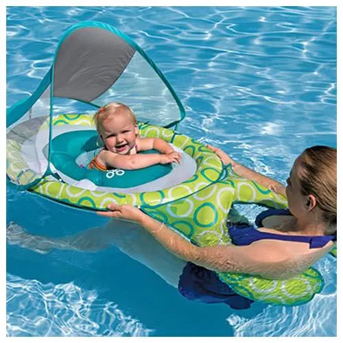 Swimways Mommy and Me Baby Spring Float with Canopy - Lime Circle