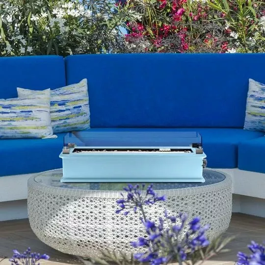 Ukiah – Loom X Blossom 28in Tabletop Fire Pit – Sky