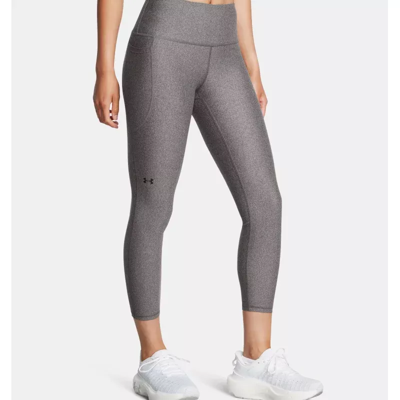 Under Armour UA Tech Women's Ankle Leggings (Charcoal Light Heather/Black) Size M