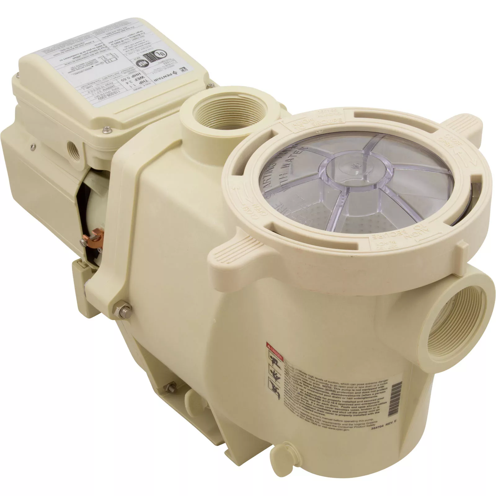 WhisperFlo 1 Speed High Performance TEFC Pump 1.1 HP 115/208-230V