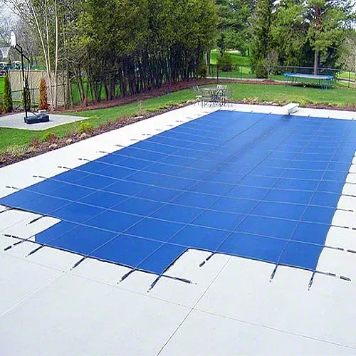 Yard Guard Deck-Lock Mesh Safety Cover - 16' X 32' With Center Step - Blue